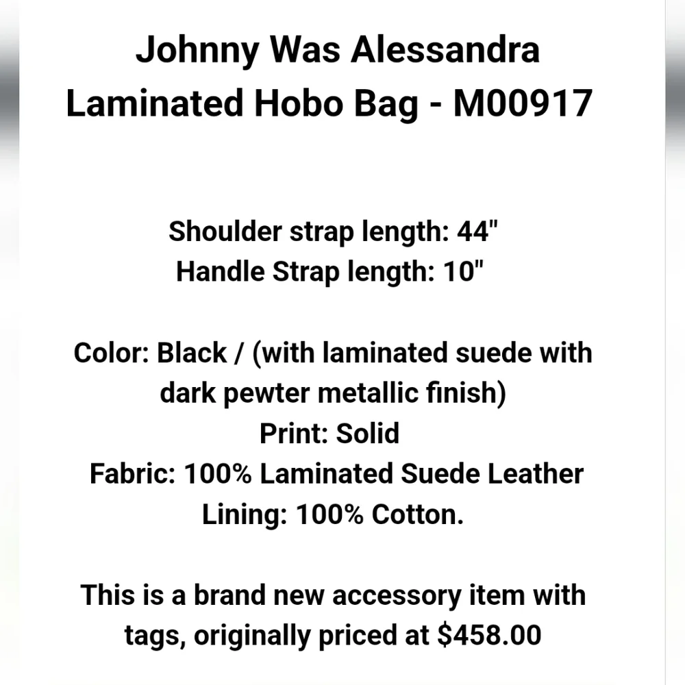 NWT‎ Johnny Was Alessandra leather HOBO bag purse